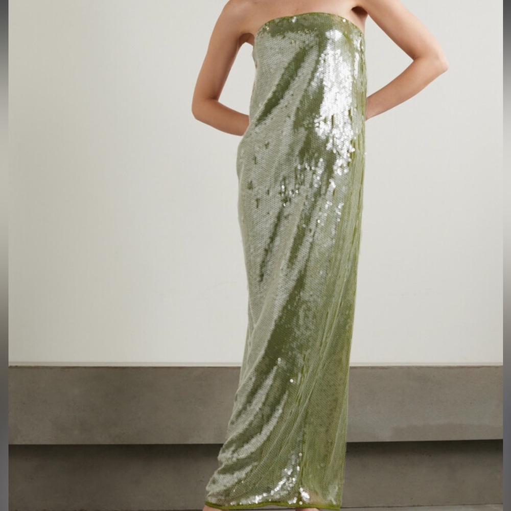 STAUD Olive Green Mesh Top